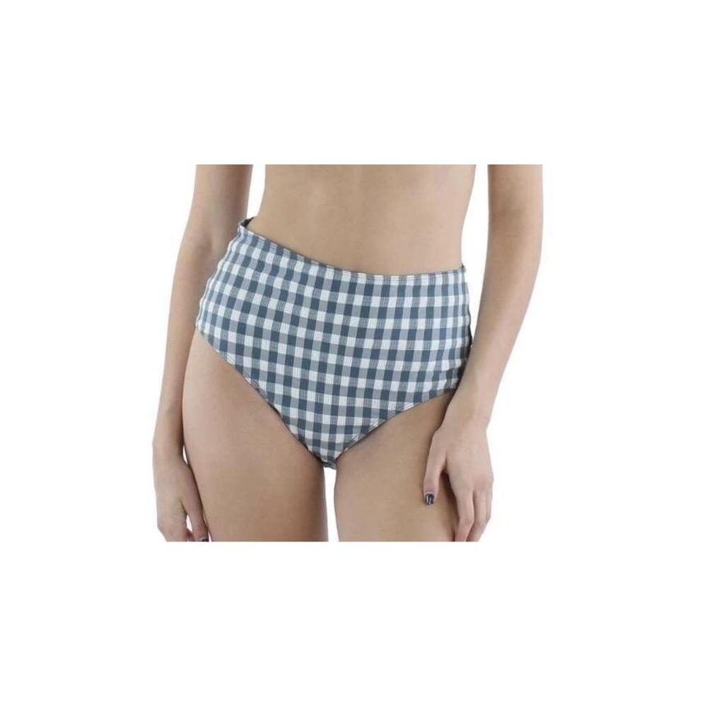 Faithfull the Brand Womens Blue Check‎ Print Swim Bottom L